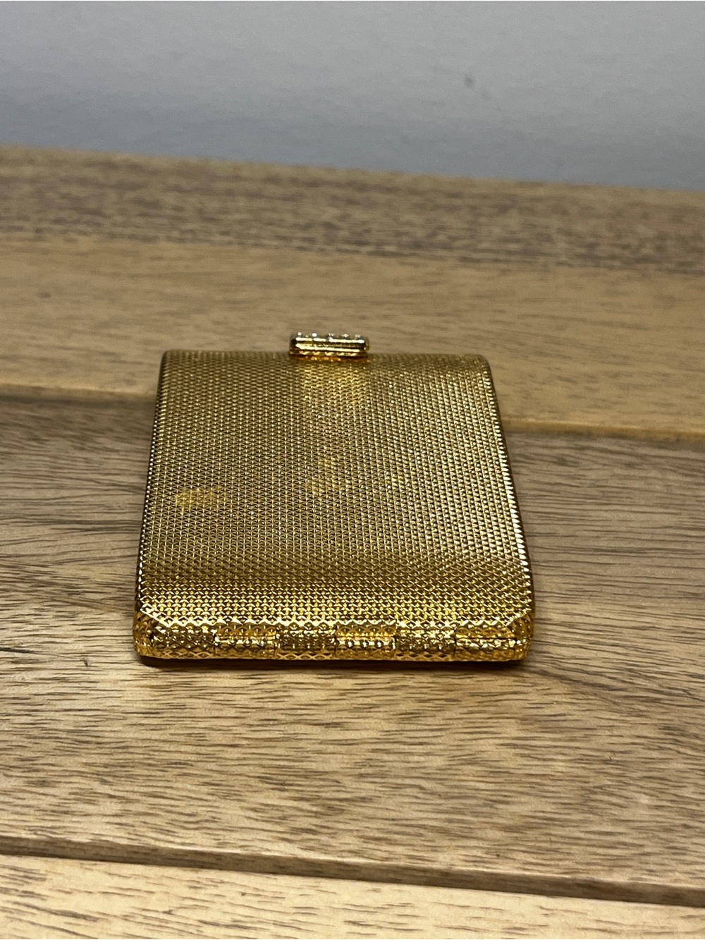 VINTAGE MAX FACTOR Regency Collection Thin Line Compact Gold Tone Rhinestone - Picture 3 of 6